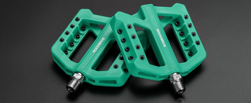 Pédales de vélo ROCKBROS, pédales de vélo VTT à plateforme en nylon avec antidérapant, paire de 9/16"_voghion.com