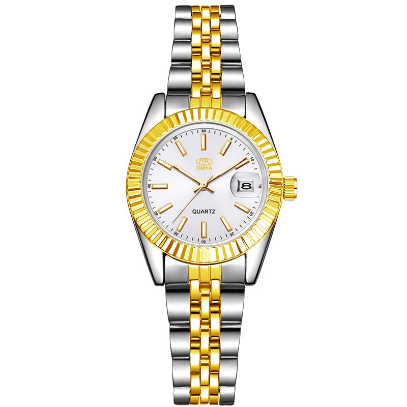 Unisex vandtætte parure Kalender Display Quartz Movement Rustfrit Stål Sports Ur Sæt_voghion.com