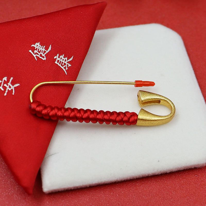 Persimmon Baby Pin Pregnant Women And Babies, Safe Pendant For Outings, Ancient Method Sand Gold Handmade Red Rope_voghion.com