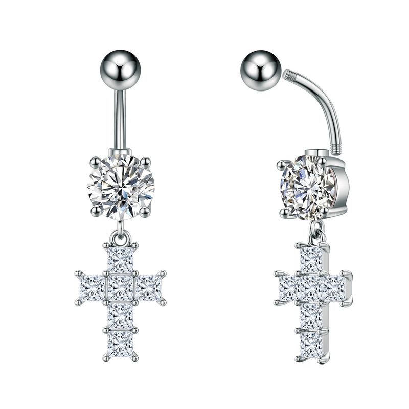 Anello per ombelico in zircone con perla di ciliegia, da donna, a forma di freccia a forma di luna nel cuore, in acciaio inossidabile_voghion.com