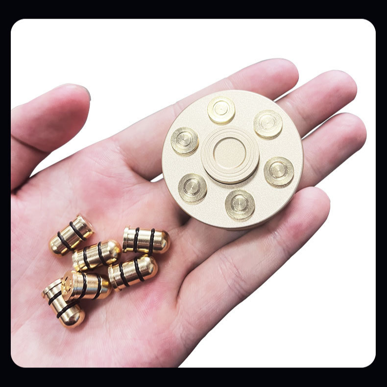 Jucărie pentru degete Cupru pur Fidget Spinner Revolver Glonț Pistol detașabil Edc Rotativ pentru adulți agrement_voghion.com