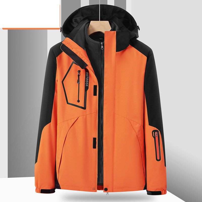 Women's Clothing outdoor two piece three in one jacket for men and women couple style windproof and warm mountaineering work clothes _voghion.com