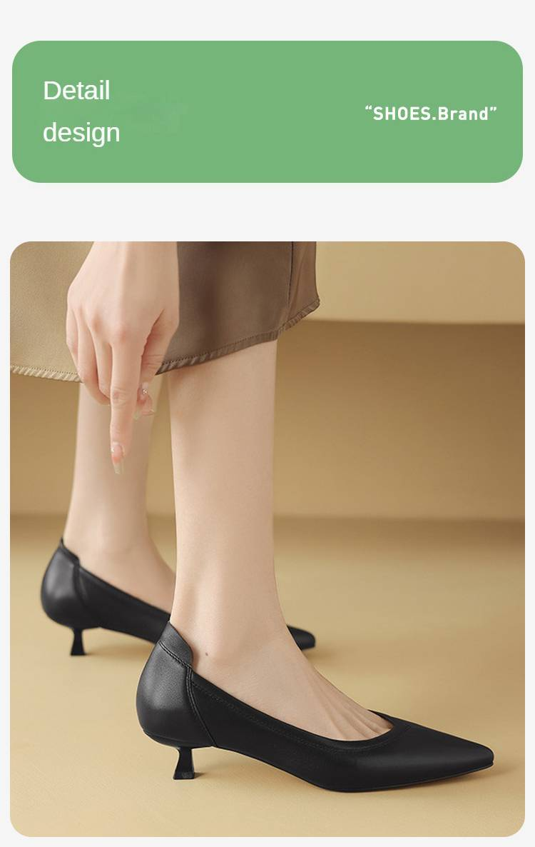 Cameido Pumps mit spitzer Spitze und niedrigem Absatz für Damen. Diese Schuhe sind ideal für den Frühling und eignen sich perfekt für den Weg zur Arbeit und den Berufsweg._voghion.com