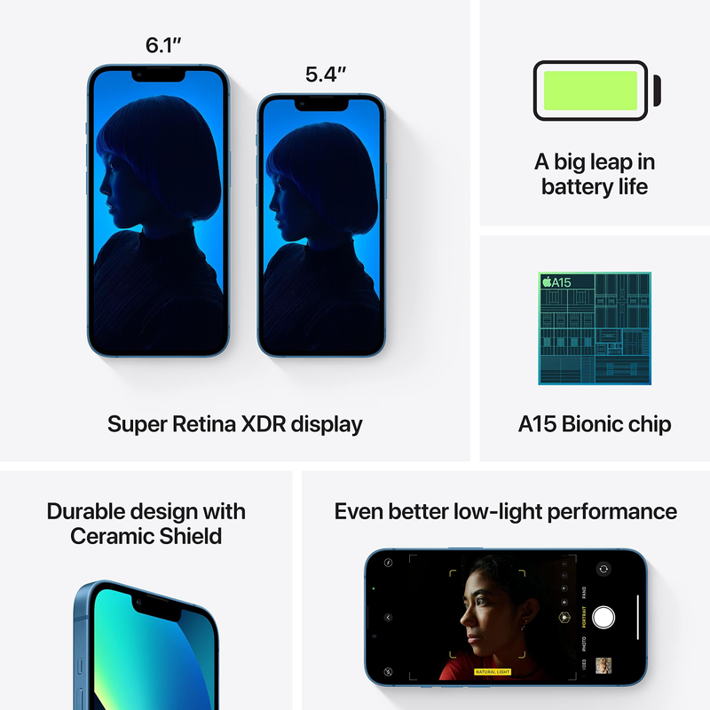 Yenilenmiş iPhone 13, 128 GB, SIM + ESIM_voghion.com