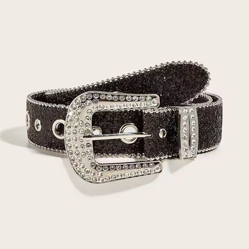 Instagram Feng Shui Dia Leder Bandbreite Dekoration Mode Personalisierte Pailletten Jeans Vielseitig Trendy Gürtel_voghion.com