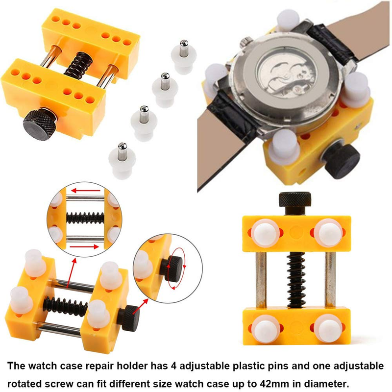 Outils de réparation de montres Ensemble 2 en 1 Ouvre-montre Base fixe ouverte à trois griffes Ouvre-couvercle inférieur de montre Ouvrez le couvercle arrière pour remplacer la batterie_voghion.com
