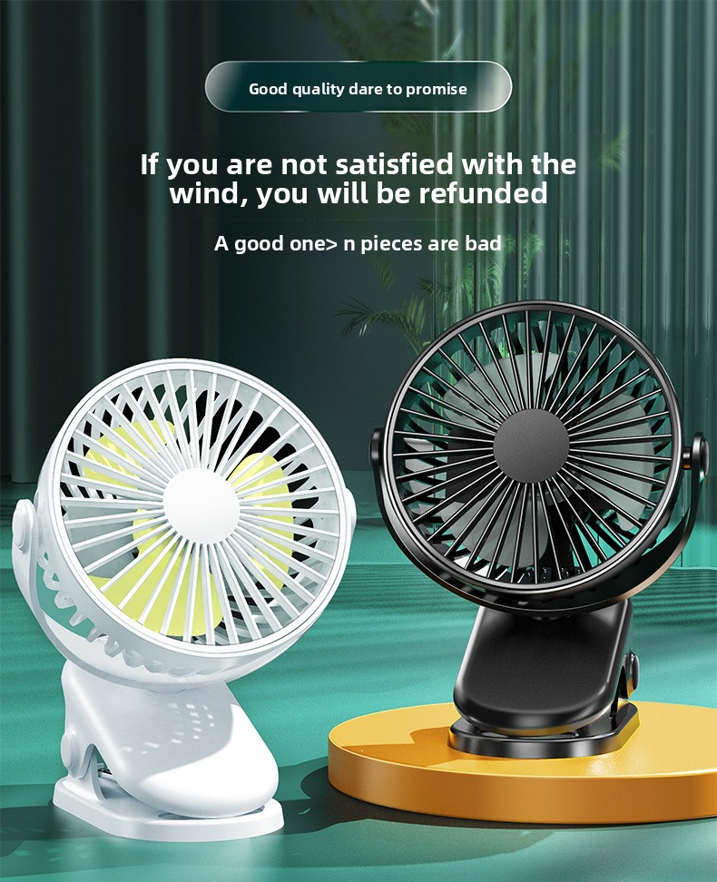 Wentylator USB Clip - Wysoka prędkość (5 m/s) i cisza (25 dB) z oscylacją 90° Do biurka/biura/sali lekcyjnej_voghion.com