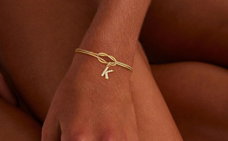 Zircon 26 Letter Bracelet Fashion Concentric Knot Round Snake Bone Bracelet Couple Friendship Hand Jewelry_voghion.com
