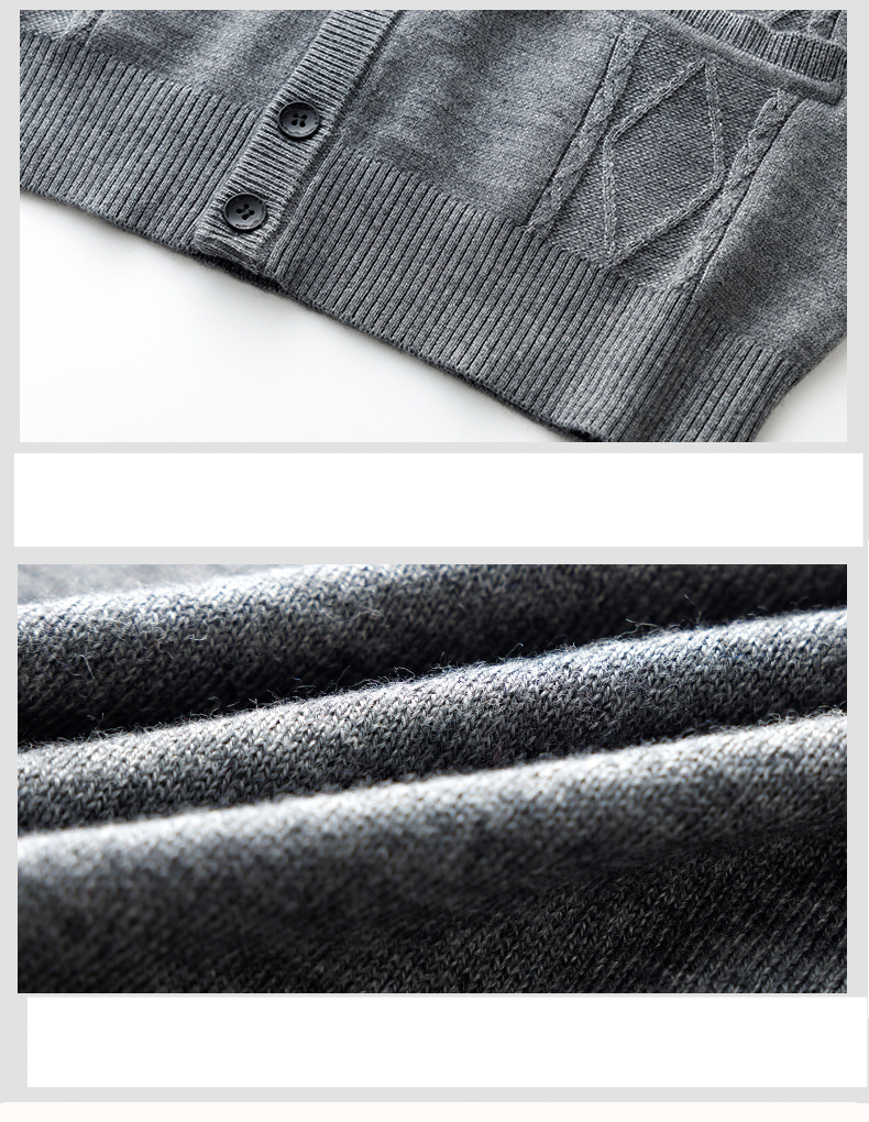 Men's Clothing New Wool Cardigan Vest For Middle Aged Men Containing Wool Spring And Autumn Solid Color V Neck Men's Sleeveless Waistcoat_voghion.com