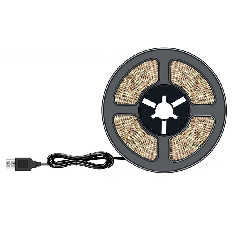 Tira de luces LED monocromáticas: conexión USB de 5 V, flexible y recortable, retroiluminación autoadhesiva, blanco cálido de 3000 K / blanco frío de 5000 K._voghion.com