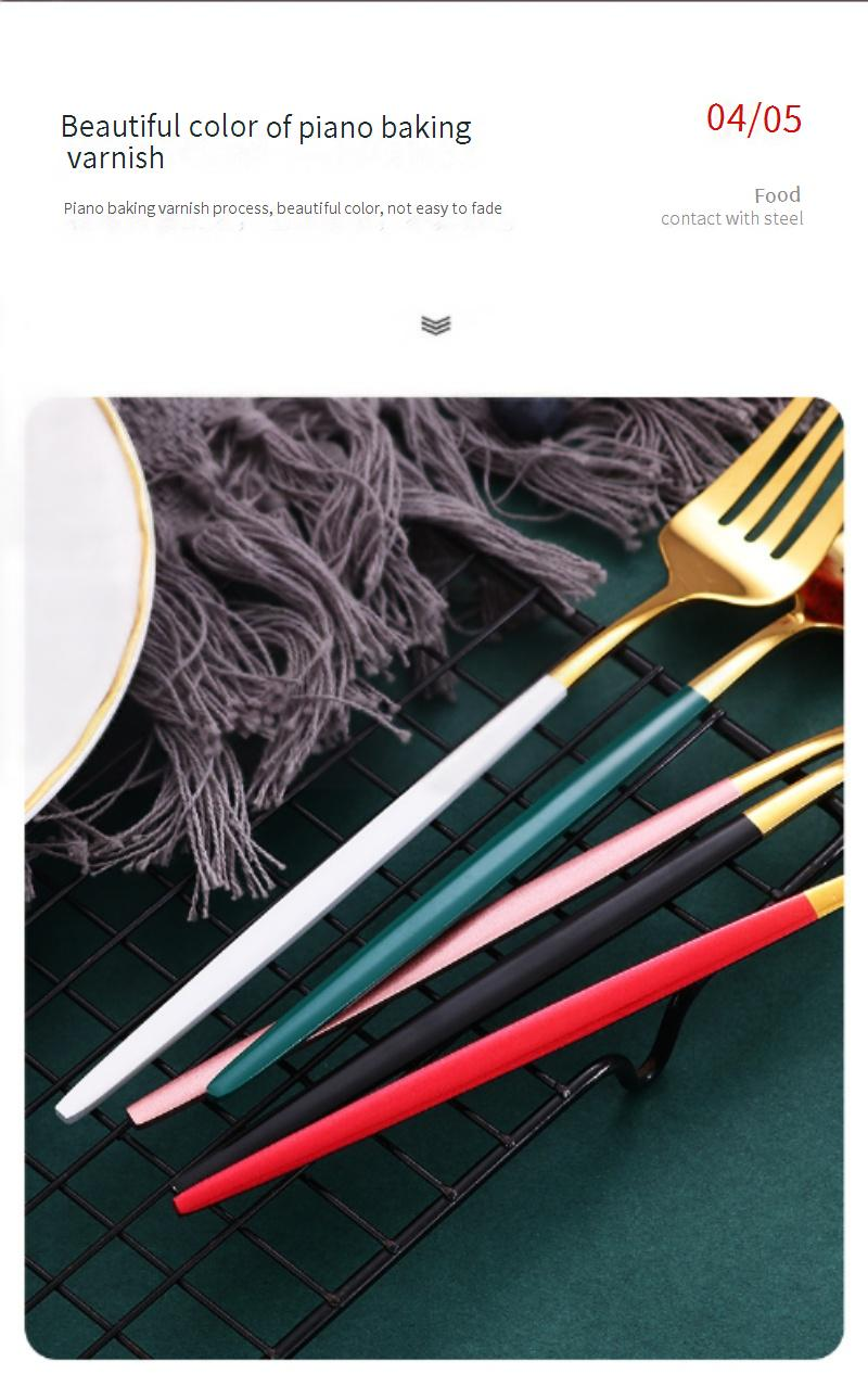 Conjunto de talheres minimalista moderno - Talheres de aço inoxidável 410 premium com polimento espelhado (faca/garfo/colher)_voghion.com