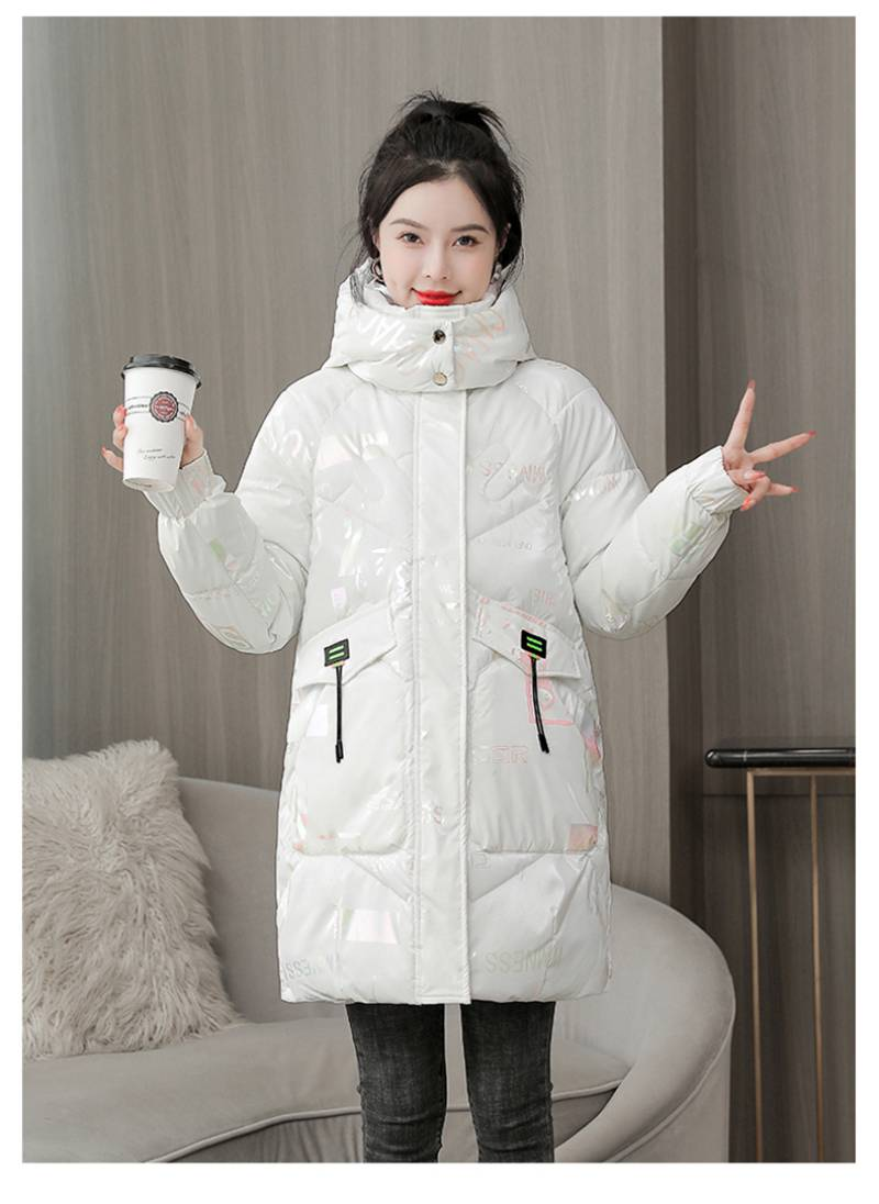 Women's Long Puffer Coat Winter Jacket With Glossy Finish Oversized Hooded Parka Lightweight Quilted Down Alternative Zipper Closure_voghion.com