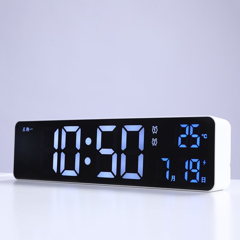 Rechargeable LED Alarm Clock With Temperature Display, Voice Control & Snooze Function, Multi-Purpose Digital Clock For Bedroom, Office, Travel_voghion.com