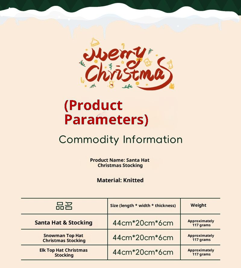 Decorazioni per calze di Natale - Calzini festivi per caramelle e regali, divertenti disegni di Babbo Natale/pupazzo di neve/renne,_voghion.com