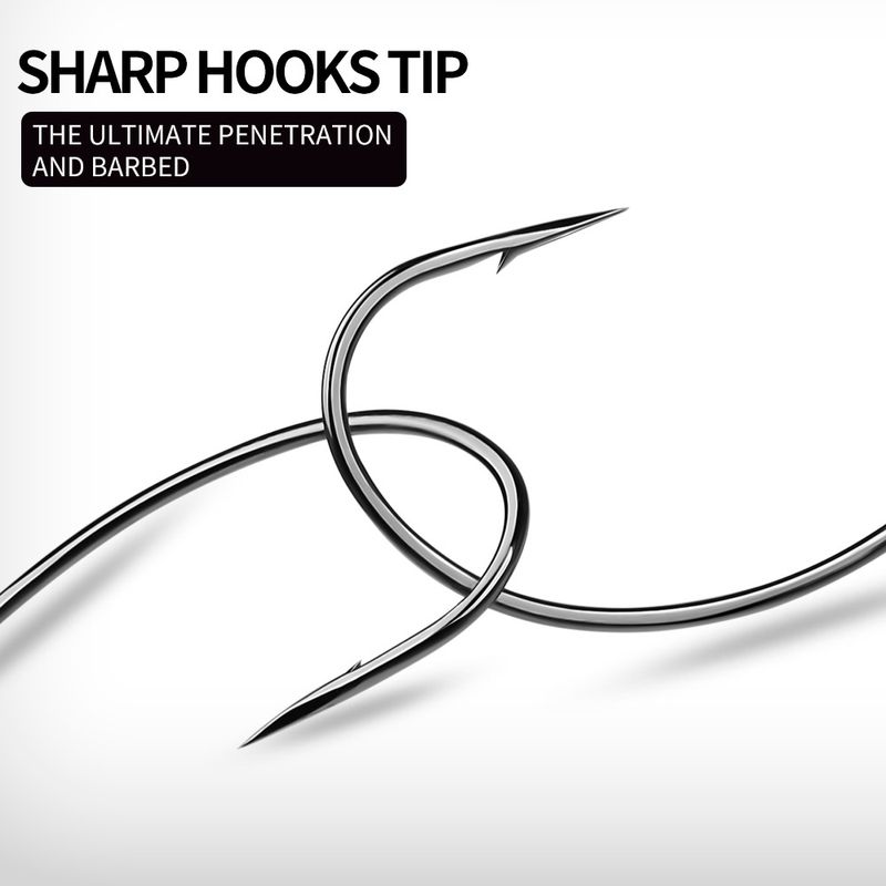 High Carbon Steel Reinforced Crank Triangle Tooth Sharp Worm Soft Bait Texas Rig Lure 50/Pack Sea Fishing Hook_voghion.com