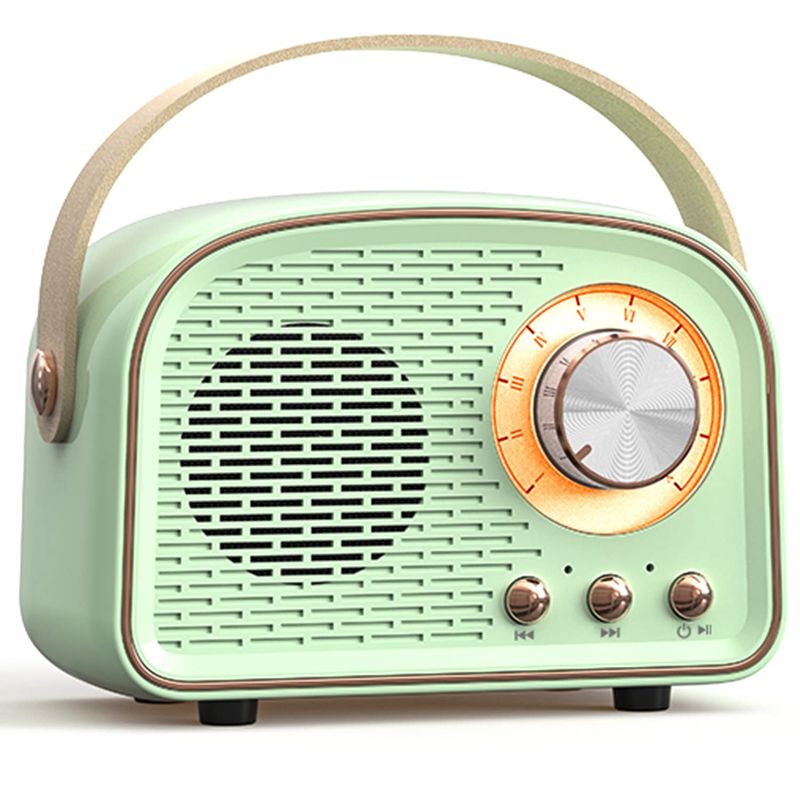 Retro Bluetooth Speaker, Cute Mini FM Radio, Portable Wireless Speaker with TWS Music Player Hifi Stereo TF USB_voghion.com