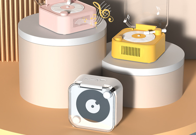 New Retro Turntable Wireless Bluetooth Speaker Portable Card Slot Mini Record Player Desktop Creative Ornament Gift_voghion.com