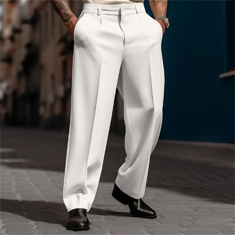 Pantalon formel pour homme, coupe droite, couleur unie, respirant, idéal pour les sorties en extérieur, collection 2025_voghion.com
