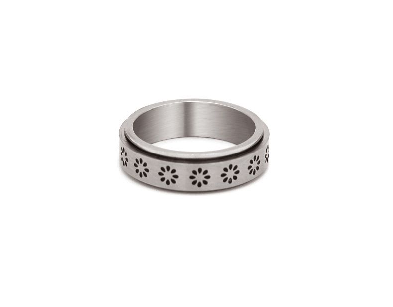 Hot sales Anxiety Stainless Steel Ring Women Men Moon Fidgets Spinner Rings Trendy Rotate Freely Spinning Anti Stress Accessories_voghion.com