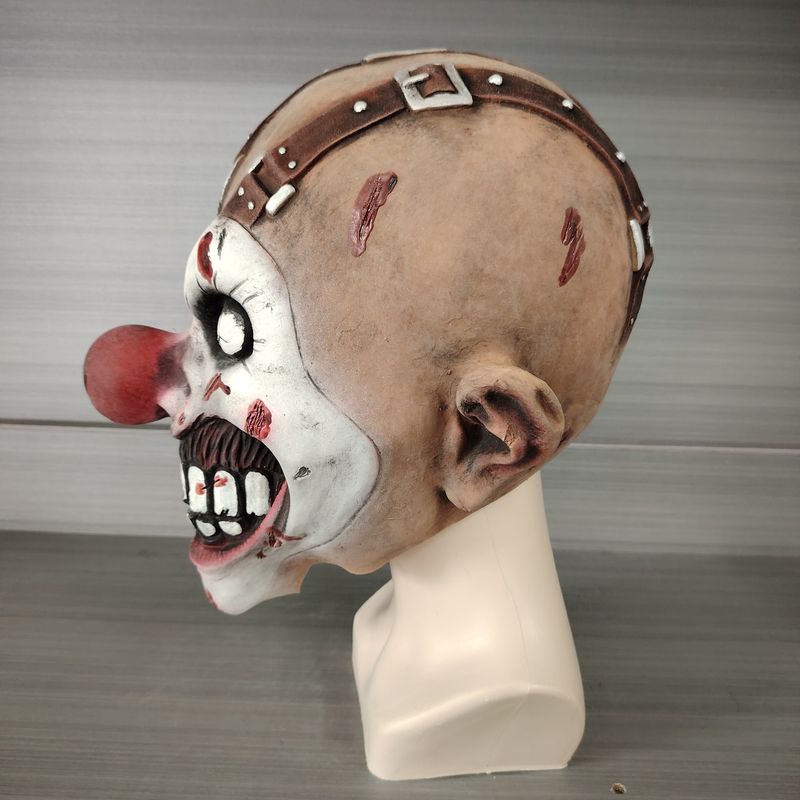 Masque d'horreur en latex pour clown au nez rouge pour Halloween, fête, PNJ, évasion de salle secrète, maison hantée, atmosphère_voghion.com