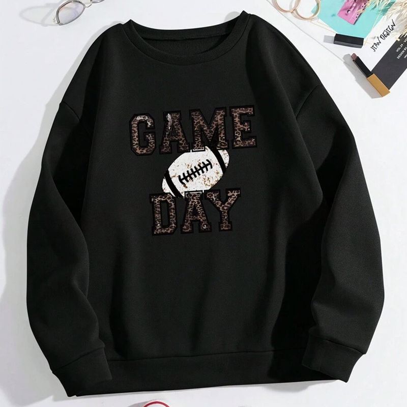 Felpa alla moda con stampa a lettere da rugby, stile autunno 2024, girocollo, lunga_voghion.com