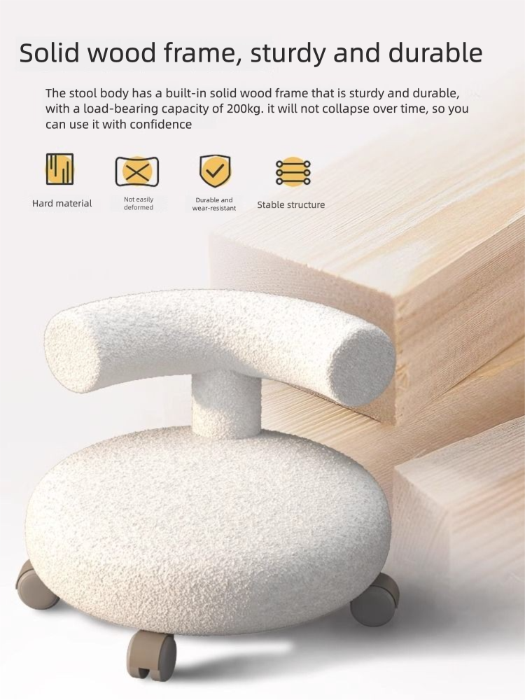 Household Swivel Low Grouting And Manicure, Universal Wheel Small For Kids, Baby Walking, Rotating Lamb Wool Shoe_voghion.com