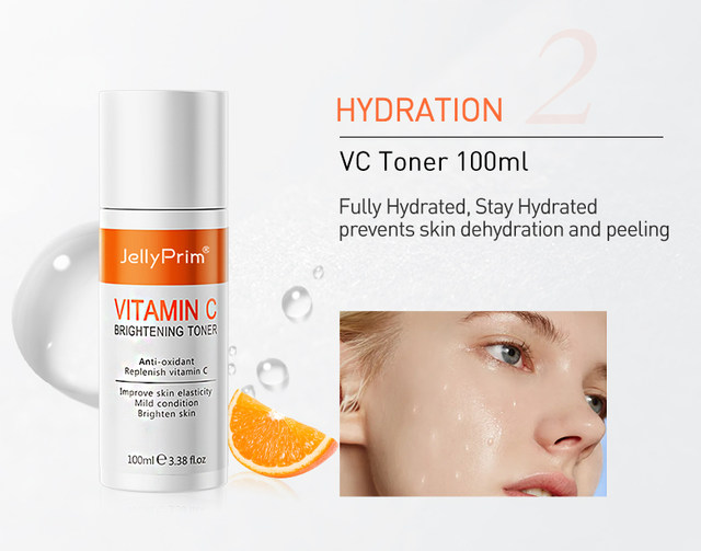 Joypretty vitamina c para clareamento facial, conjunto de cuidados com a pele de manchas escuras, creme de limpeza, hidratante, cremes para os olhos, kits de cuidados com a pele dos poros_voghion.com