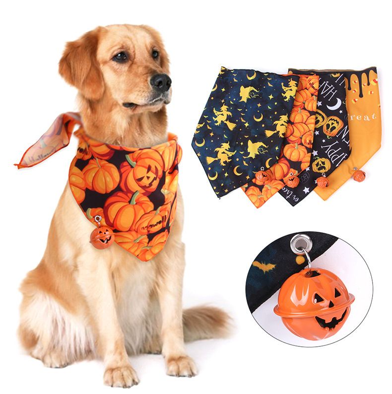 Triangolo di Halloween per cani Gatto domestico Asciugamano per sputi Bavaglino per cani Sciarpa di Halloween_voghion.com