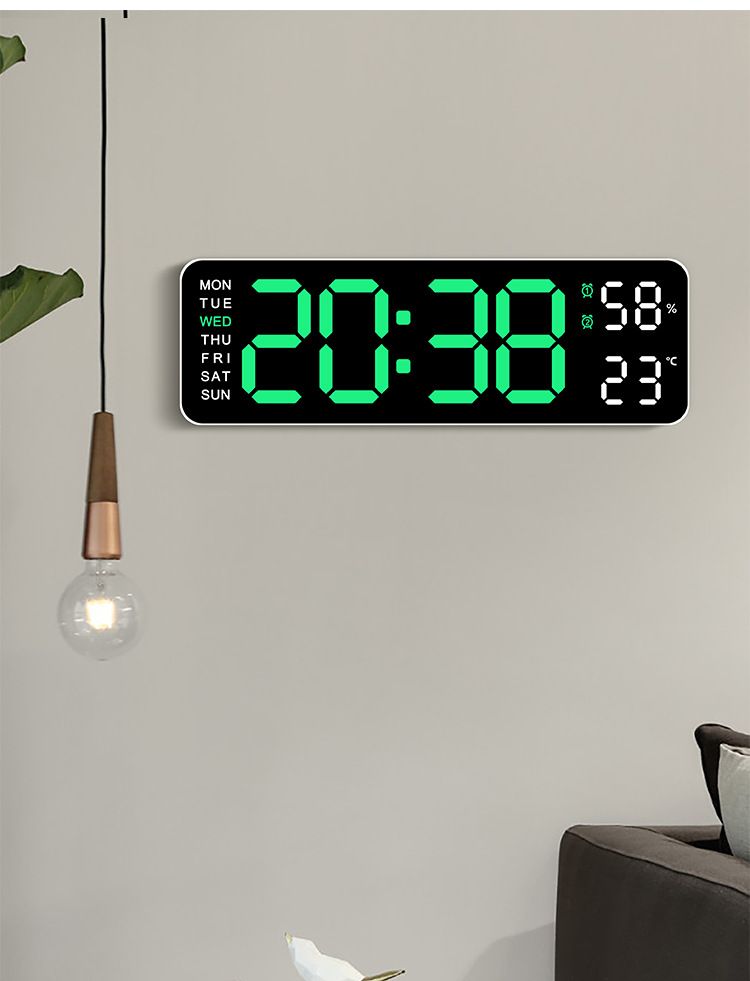 Der heiß verkaufte elektronische, einfache, multifunktionale, rechteckige Wecker mit großer Schrift kann aufgehängt oder aufgestellt werden_voghion.com