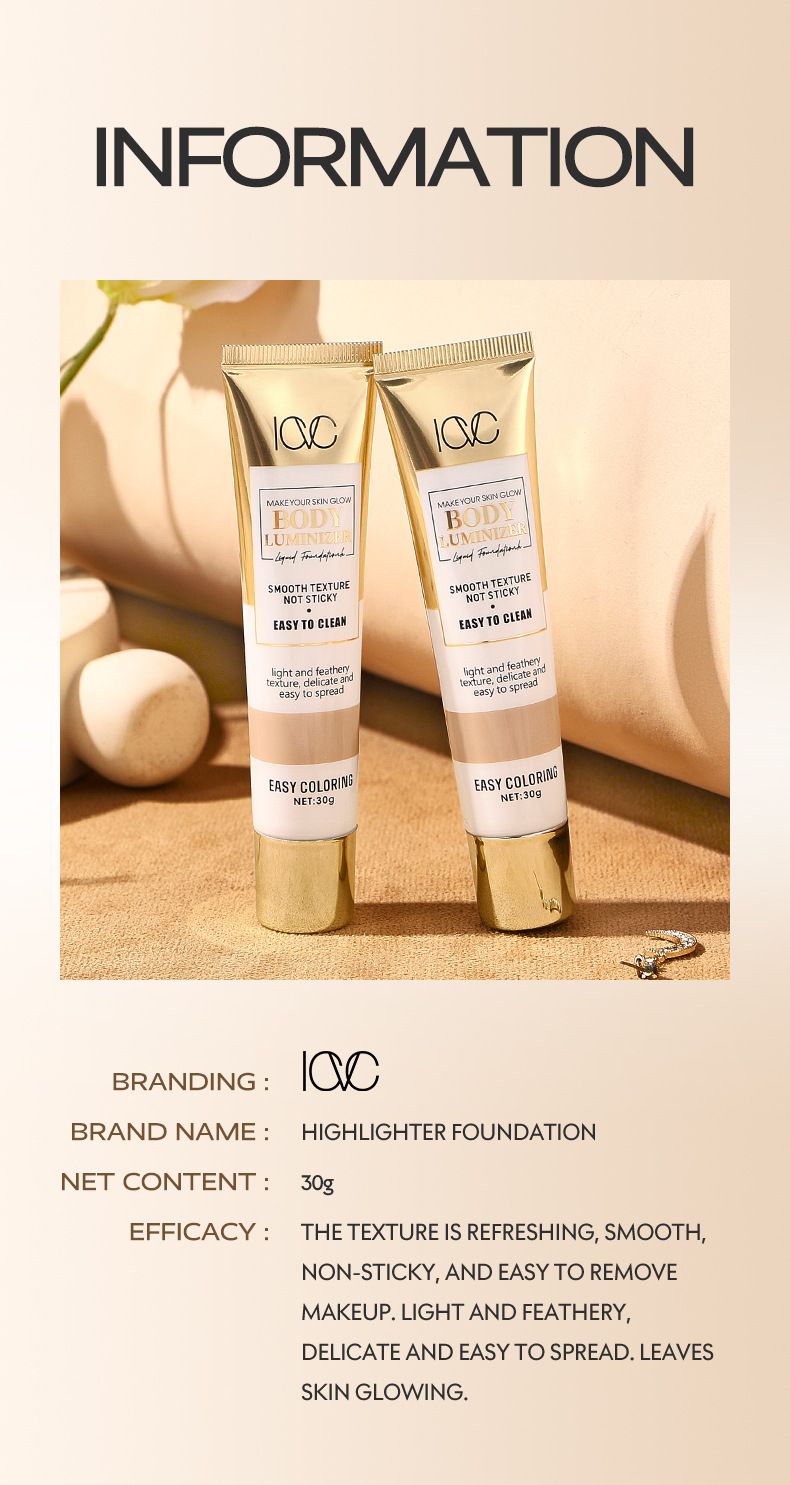 Fondotinta liquido High Gloss, correttore Oil Control, BB Cream, illumina il colore della pelle, trucco viso inglese_voghion.com