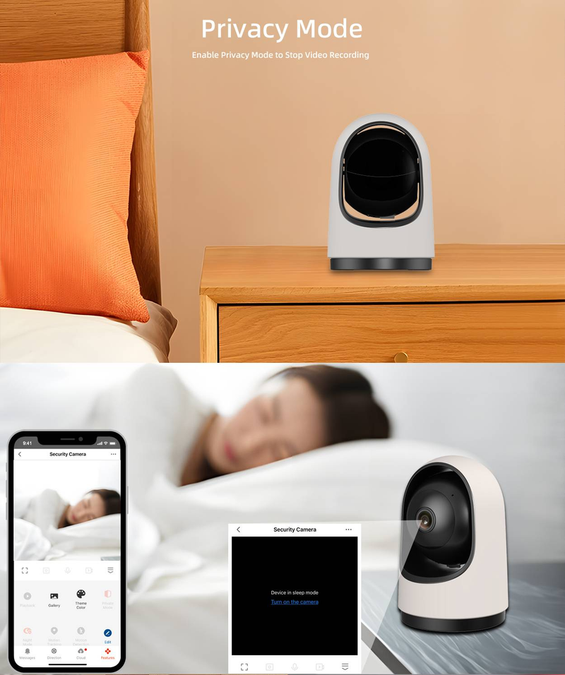 Smart Home 5MP HD Home Security Camera Support 2-way Audio/Motion Tracking/Personal Detection/Night Vision/TF Card_voghion.com