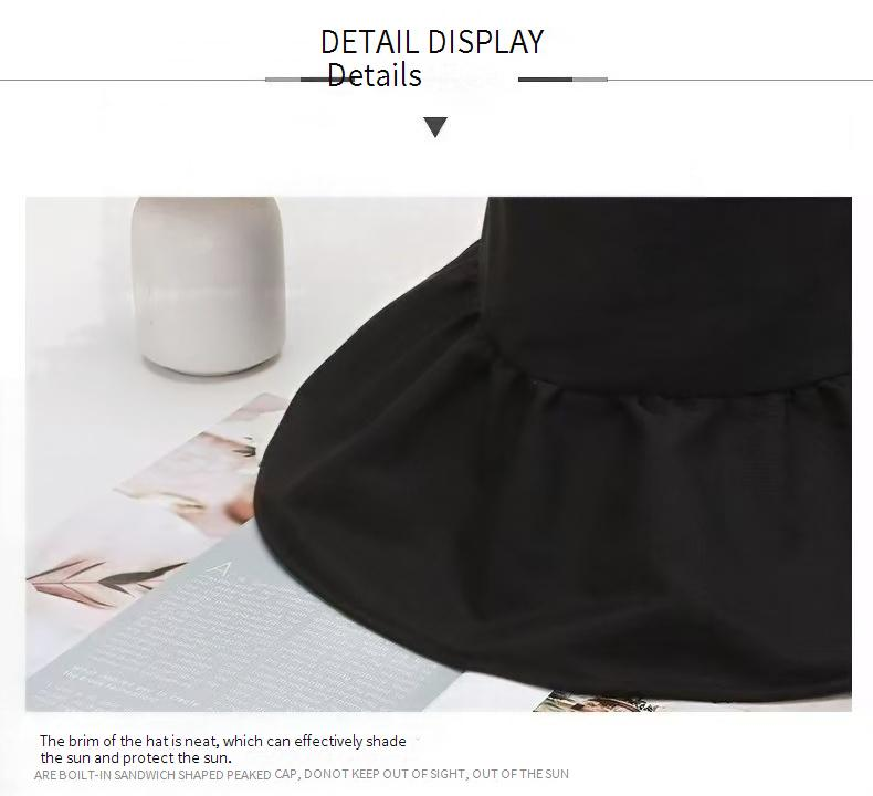 Cappello da pescatore pieghevole da donna con fodera nera anti-UV - Cappello da pescatore con tesa larga 15 cm, pieghevole e indeformabile per attività all'aperto e viaggi_voghion.com