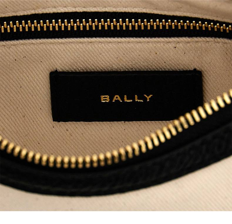 Bolsa de ombro única preta e branca casual e moderna BALLY para mulheres WAC02MCV034I182O_voghion.com