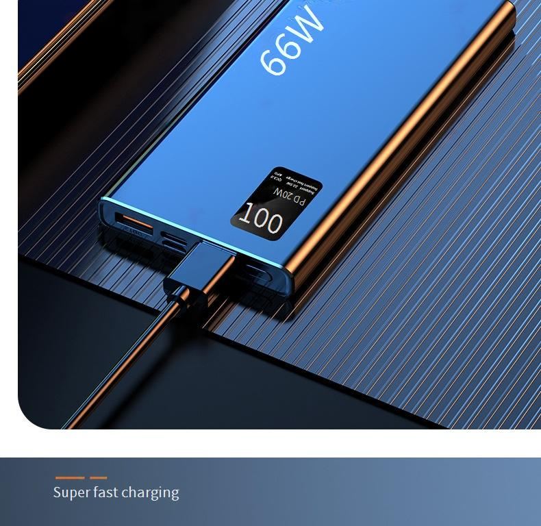 Ultraflache, tragbare Powerbank mit 20.000 mAh und 66 W PD-Schnellladung, kompatibel mit iPhone- und Android-Geräten_voghion.com
