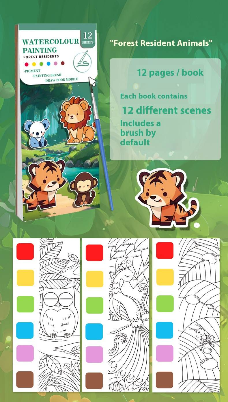 Kids Coloring Book With 4 Fun Themes - Space Adventure, Princess, Forest Animals & Unicorn, Perfect For Toddlers & Preschoolers, Non-Toxic Paper_voghion.com