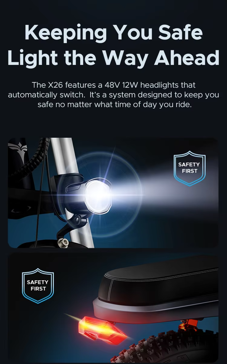 X26 Max Geschwindigkeit 25 Km/h Dreifach Federung Faltbares E-Bike_voghion.com