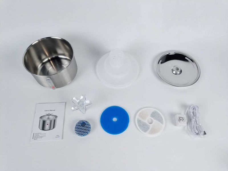 L Edelstahl Katzentränke Hundetrinknapf Automatische Haustiertrinknapf Katzenwasserbrunnen 5V USB-betrieben_voghion.com