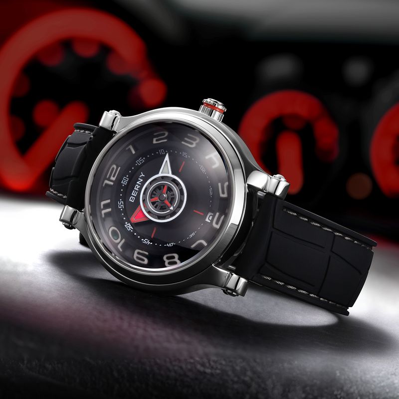 Relojes automáticos BERNY para hombre, de moda, resistentes al agua hasta 5 ATM, correa de silicona, reloj mecánico con fecha, reloj de pulsera de zafiro superluminoso y fácil de leer._voghion.com