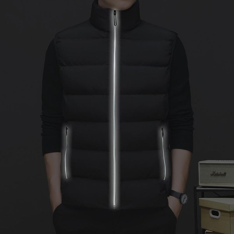 XH-9107 Gilet impermeabile in cotone con cerniera riflettente B5_voghion.com