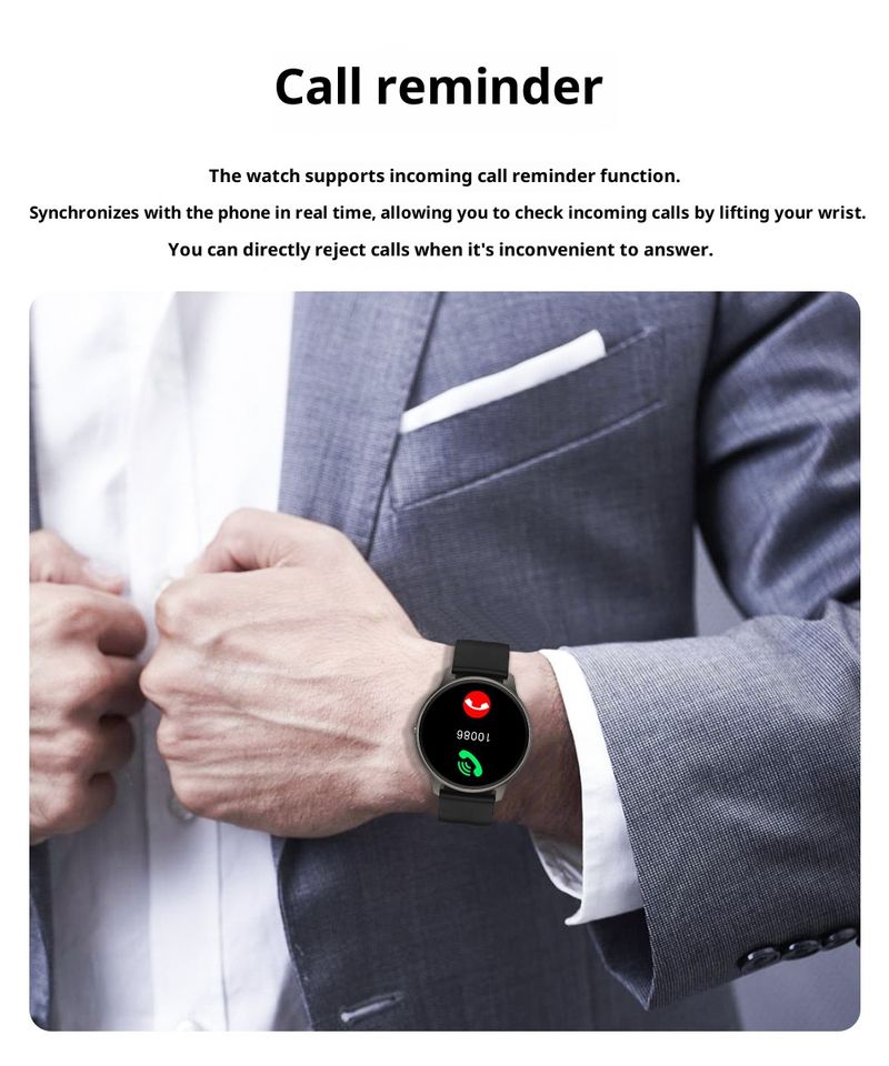 Smartwatch con cardiofrequenzimetro, monitoraggio dell'ossigeno nel sangue e della pressione sanguigna, connettività Bluetooth, touch screen, modalità multi-sport_voghion.com