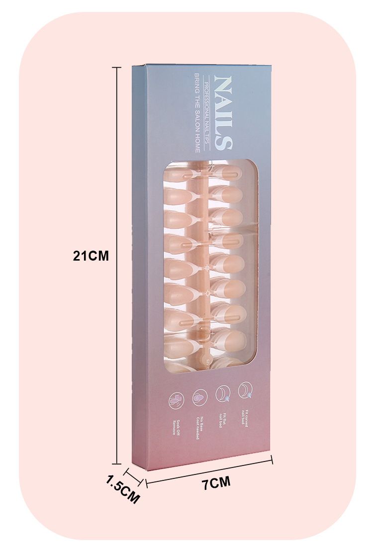 Nägel French Nail Sheet Nagel Patch Kurze Mandel Nagel Sheet Boxed 150_voghion.com