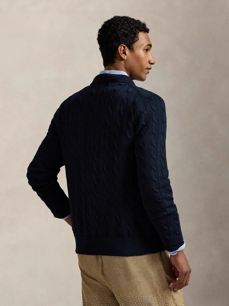 Men's Chunky Cable Knit Cardigan Retro Oversized Sweater Coat With Shawl Collar (S-XXL) – Thick Warm Wool-Like Pullover For Autumn & Spring_voghion.com