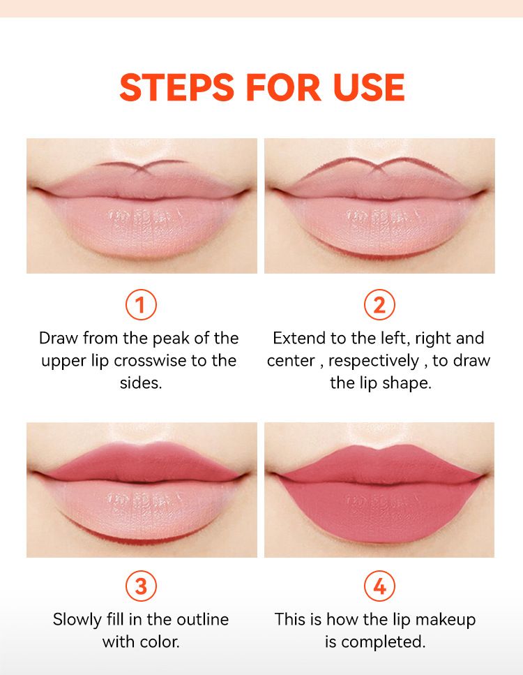 MLSMILE Dual Head Lipstick Pen Waterproof, Non Smearing, Long Lasting And Color Developing Two In One Lip Liner_voghion.com