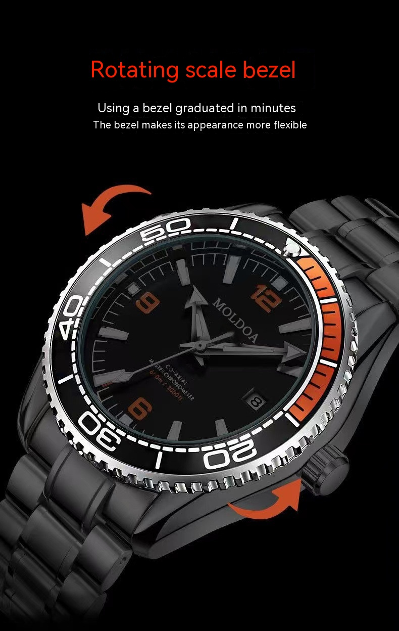 Nyt bedst sælgende ur med fuldautomatisk hulbevægelse, lysende kalender til mænd, dobbeltsidet sommerfuglespænde, vandtæt_voghion.com