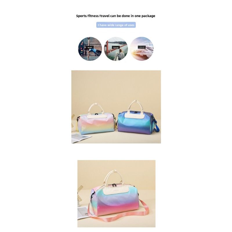 Gradient Color Travel Bag Unisex Lightweight Large Capacity Sports Fitness Bag For Short Trips With Dry And Wet Separation_voghion.com