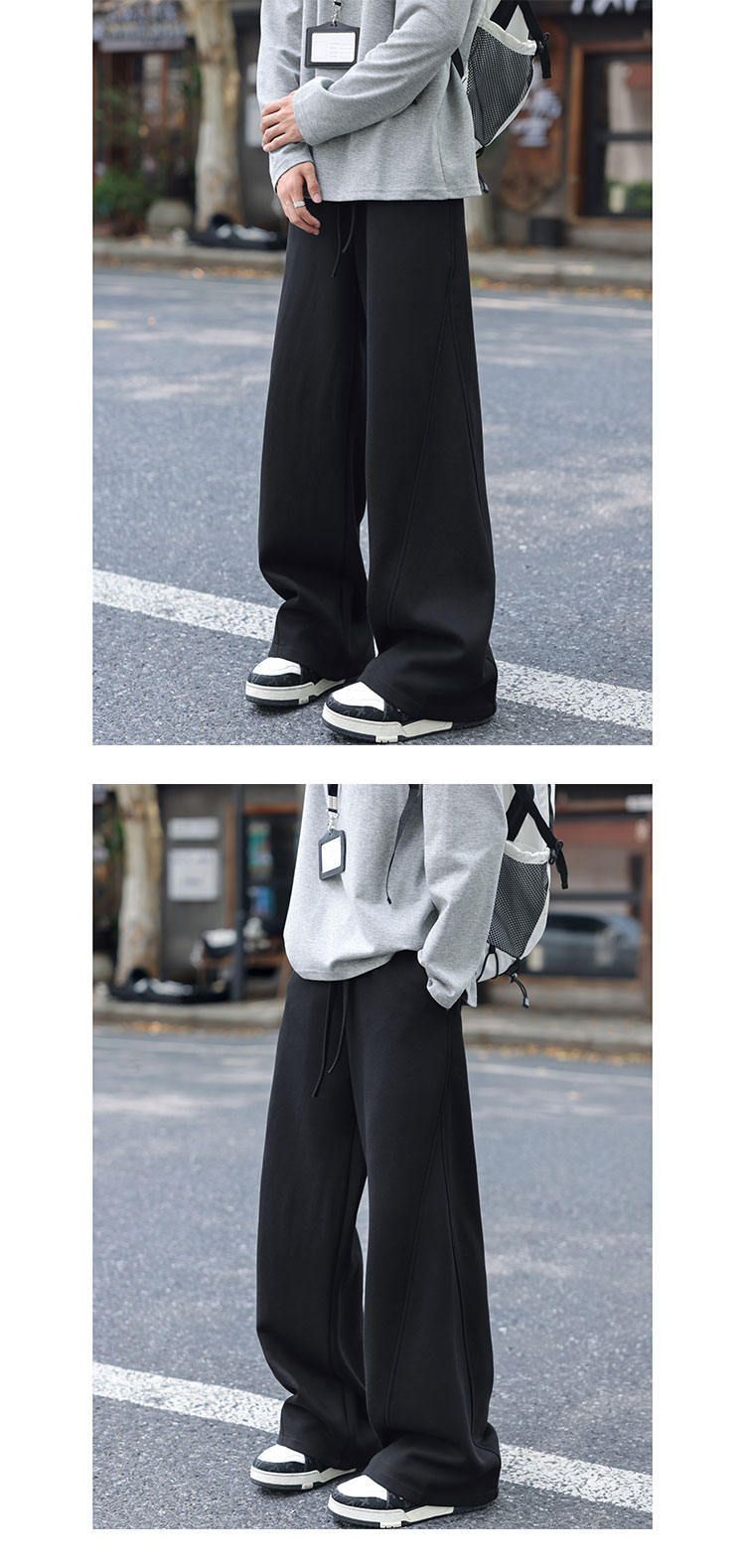 Casual joggingbroek met verlaagd kruis voor heren - lichtgewicht joggingbroek van katoenmix met zijzakken, elastische taille en taps toelopende manchetten voor streetwear en loungewear_voghion.com