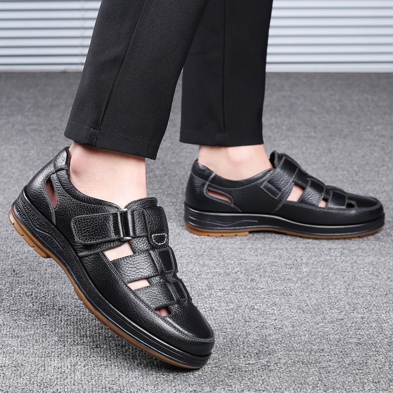 Scarpe estive da uomo di mezza età e anziani, con suola morbida antiscivolo, stile business casual, da papà._voghion.com