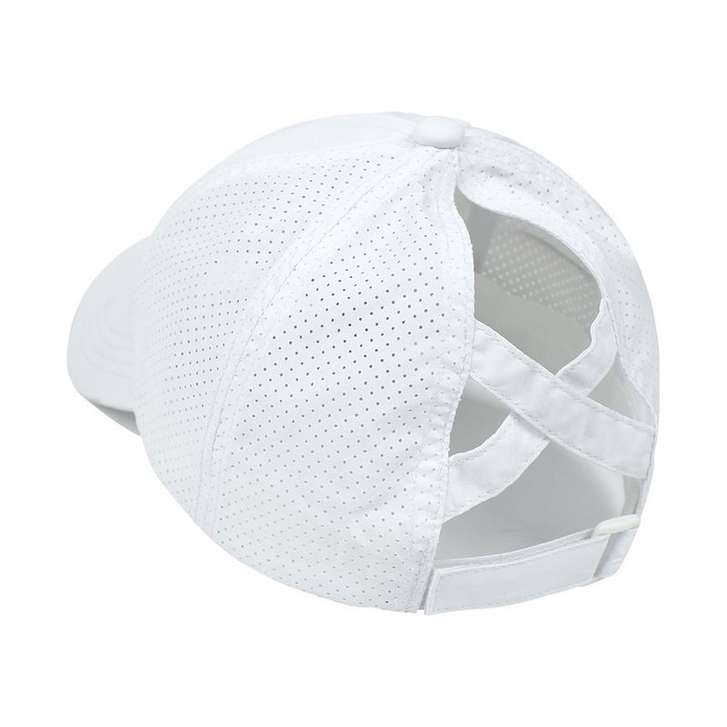 Summer Solid Color Baseball Cap Women's Athleisure Cross Ponytail Hat Mesh Quick-Drying Cap Visor Hat_voghion.com
