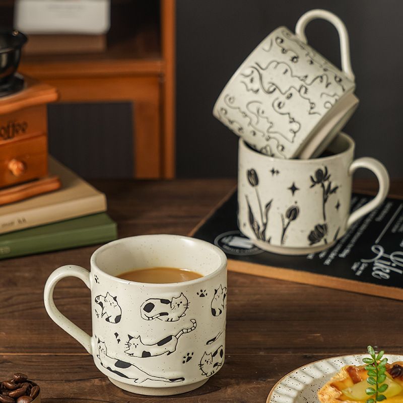 Minimalist Ceramic Mug Simple Design Home Use Water Cup Coffee Mug_voghion.com