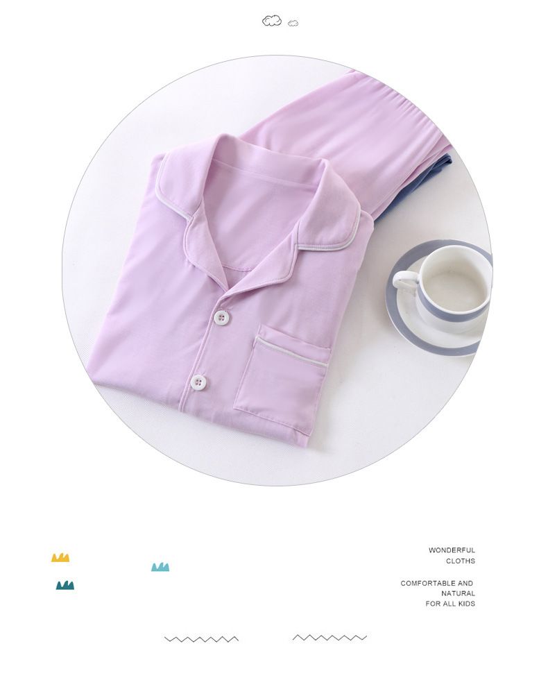Conjunto de pijama para niños, pantalones de manga larga de Modal de verano, ropa fina para el hogar para bebés y niños grandes, familia, niños y niñas_voghion.com